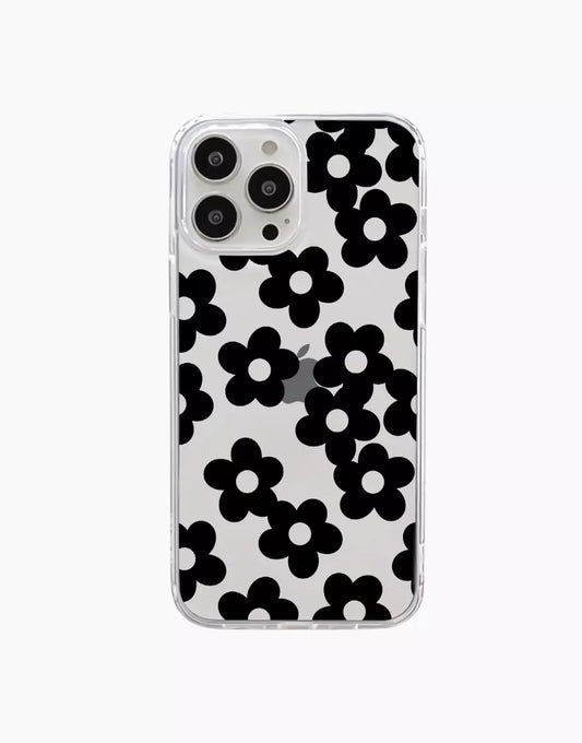 Black Daisy Flower iPhone Case - URBANLUSA