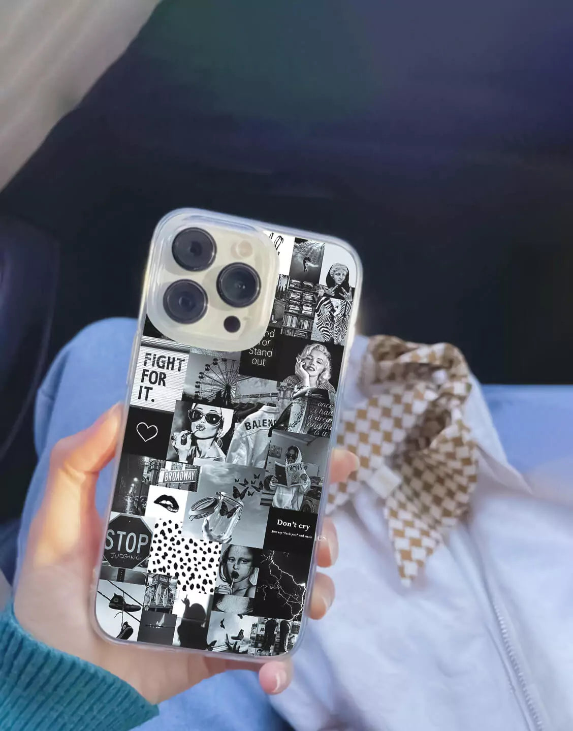 Black and White Collage iPhone Case - URBANLUSA