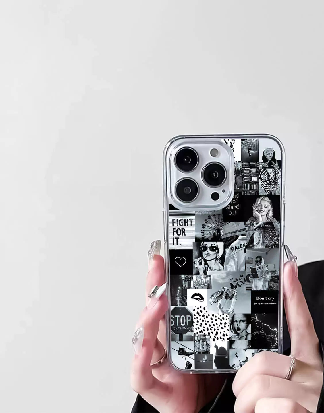 Black and White Collage iPhone Case - URBANLUSA