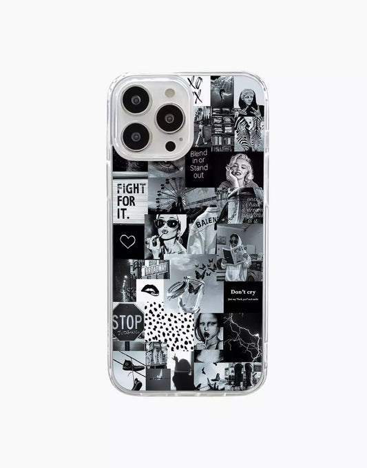 Black and White Collage iPhone Case - URBANLUSA