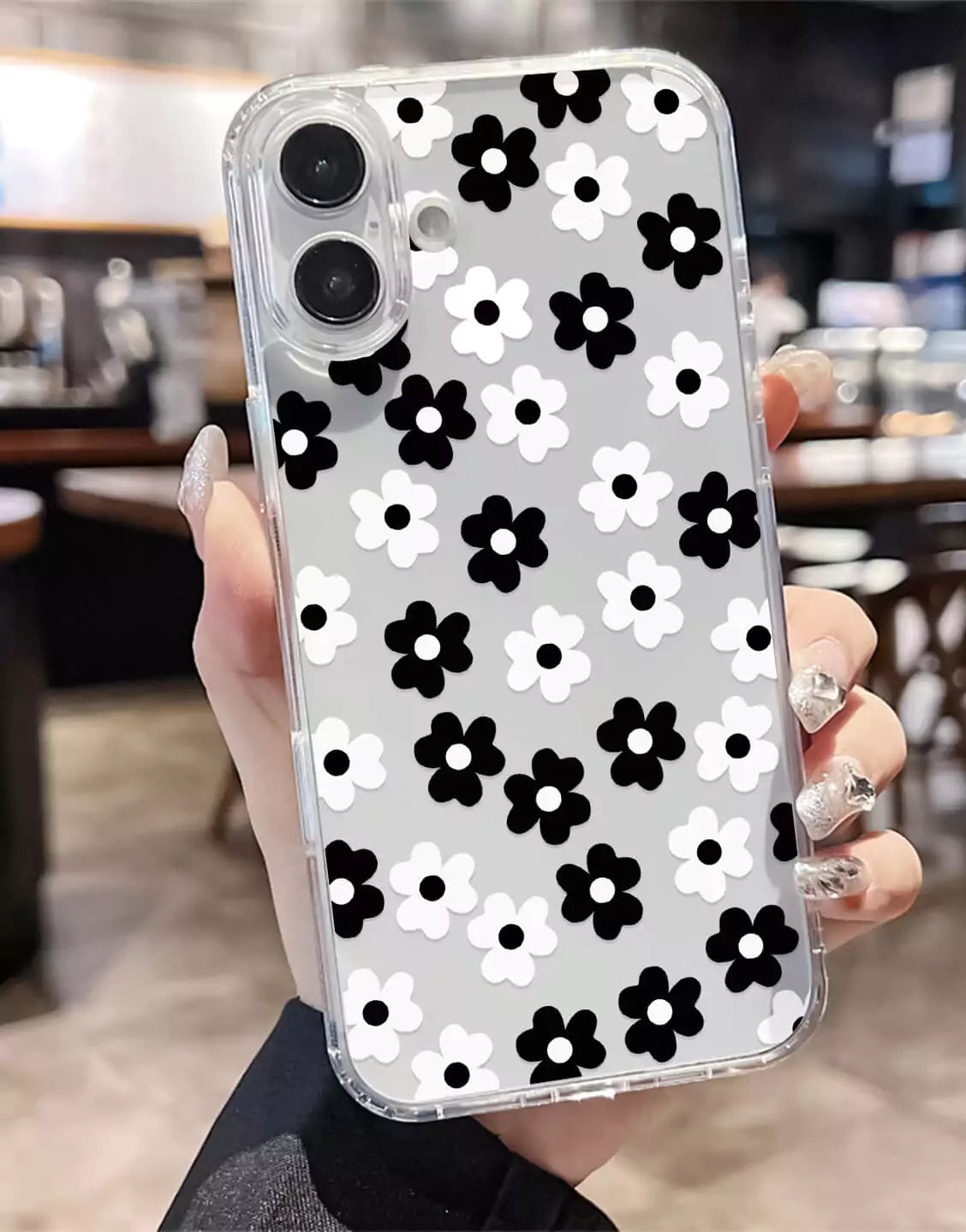 Black and White Flowers iPhone Case - URBANLUSA