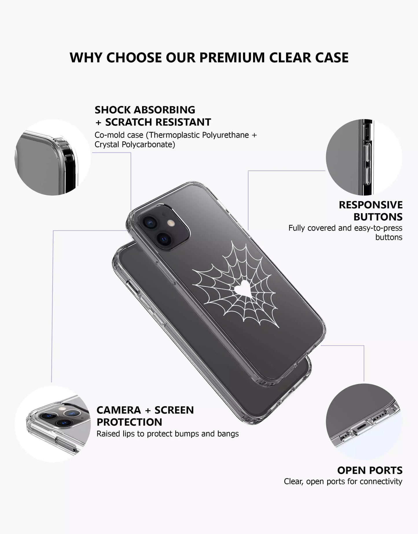 Heart Web Aesthetic iPhone Case - URBANLUSA
