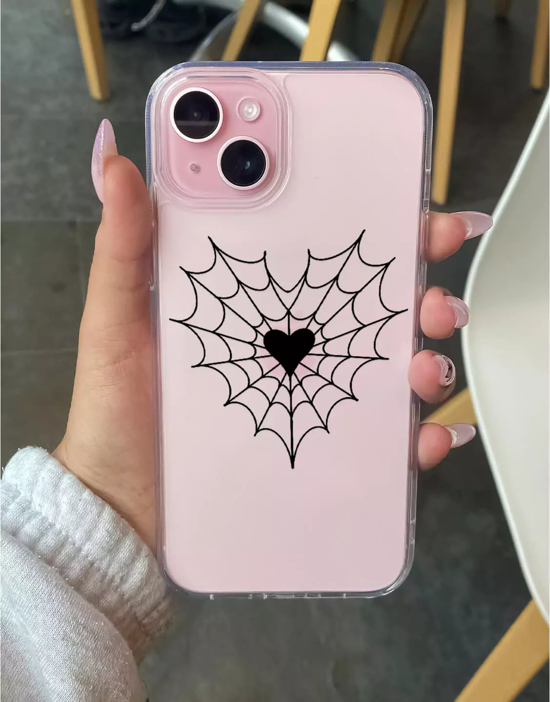 Heart Web Aesthetic iPhone Case - URBANLUSA