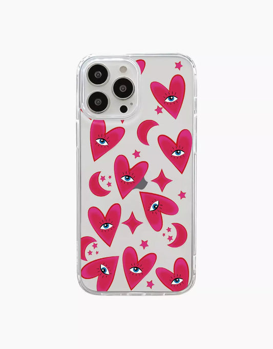 Indie Red Heart Eye iPhone Case - URBANLUSA