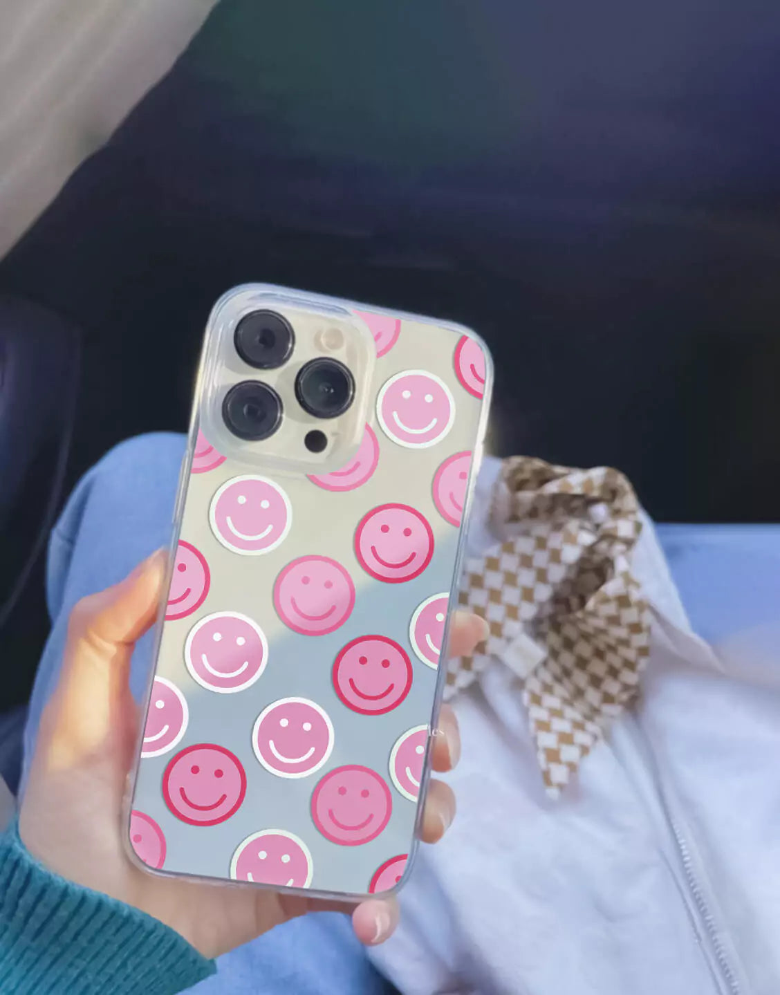 Preppy Pink Smiley Face iPhone Case - URBANLUSA