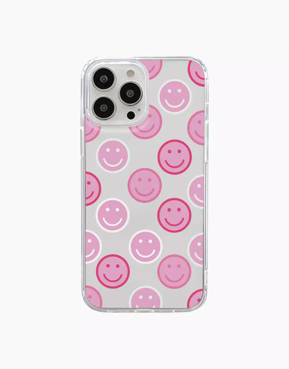 Preppy Pink Smiley Face iPhone Case - URBANLUSA