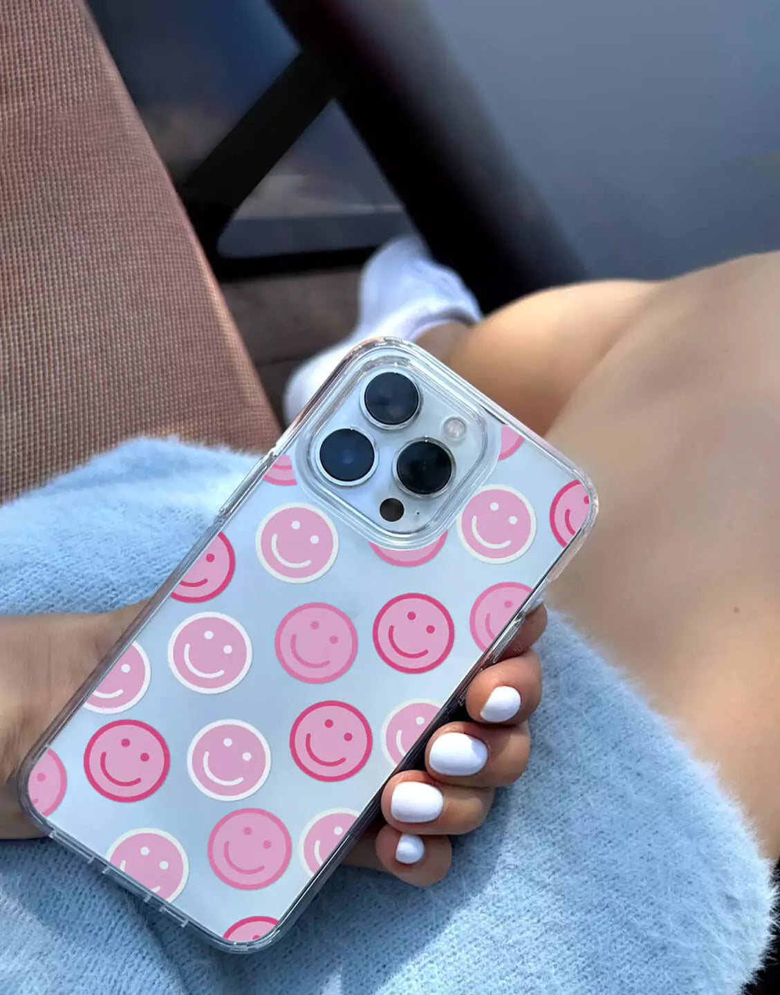 Preppy Pink Smiley Face iPhone Case - URBANLUSA