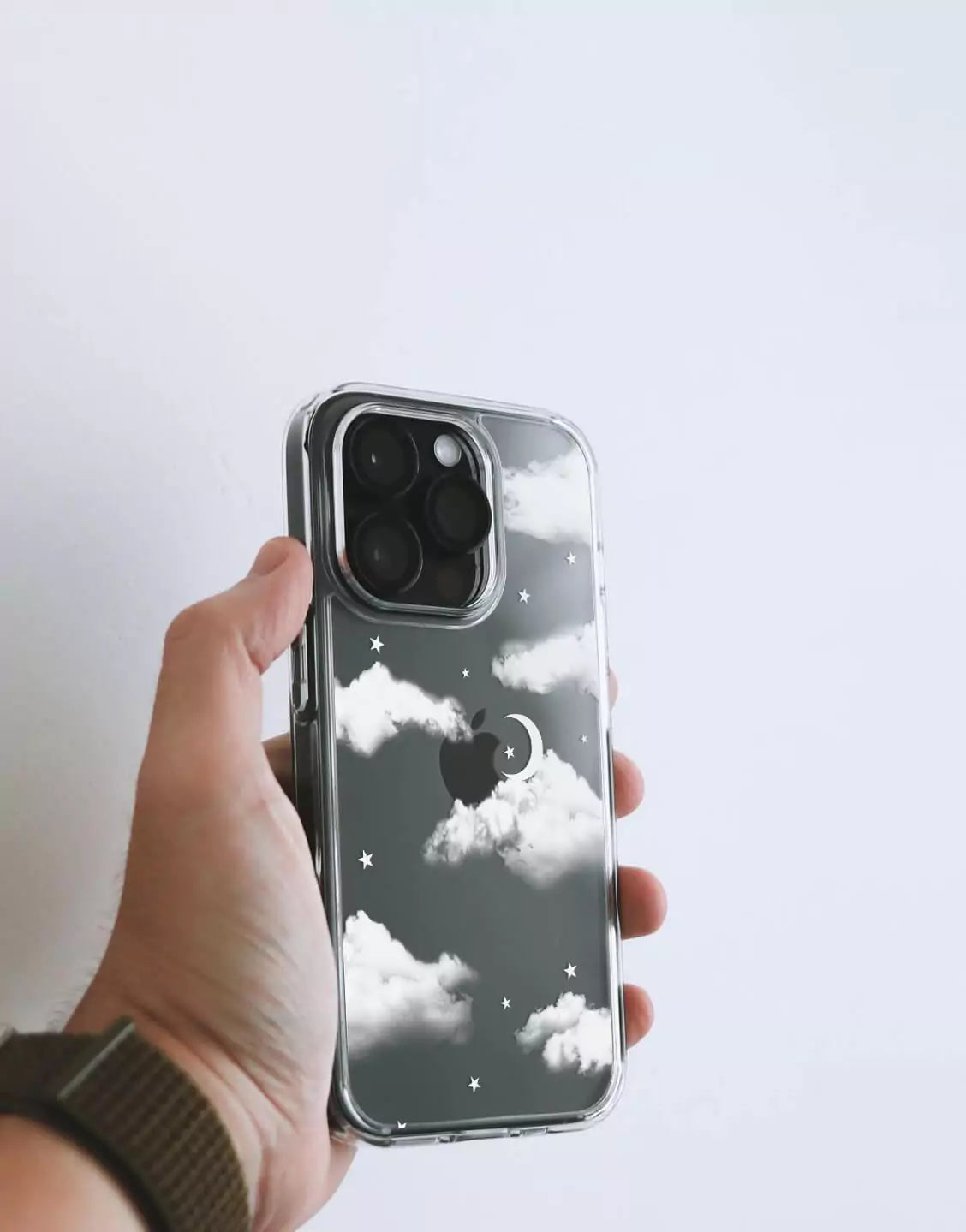 Mooie wolken doorzichtige telefoonhoes iPhone / Samsung