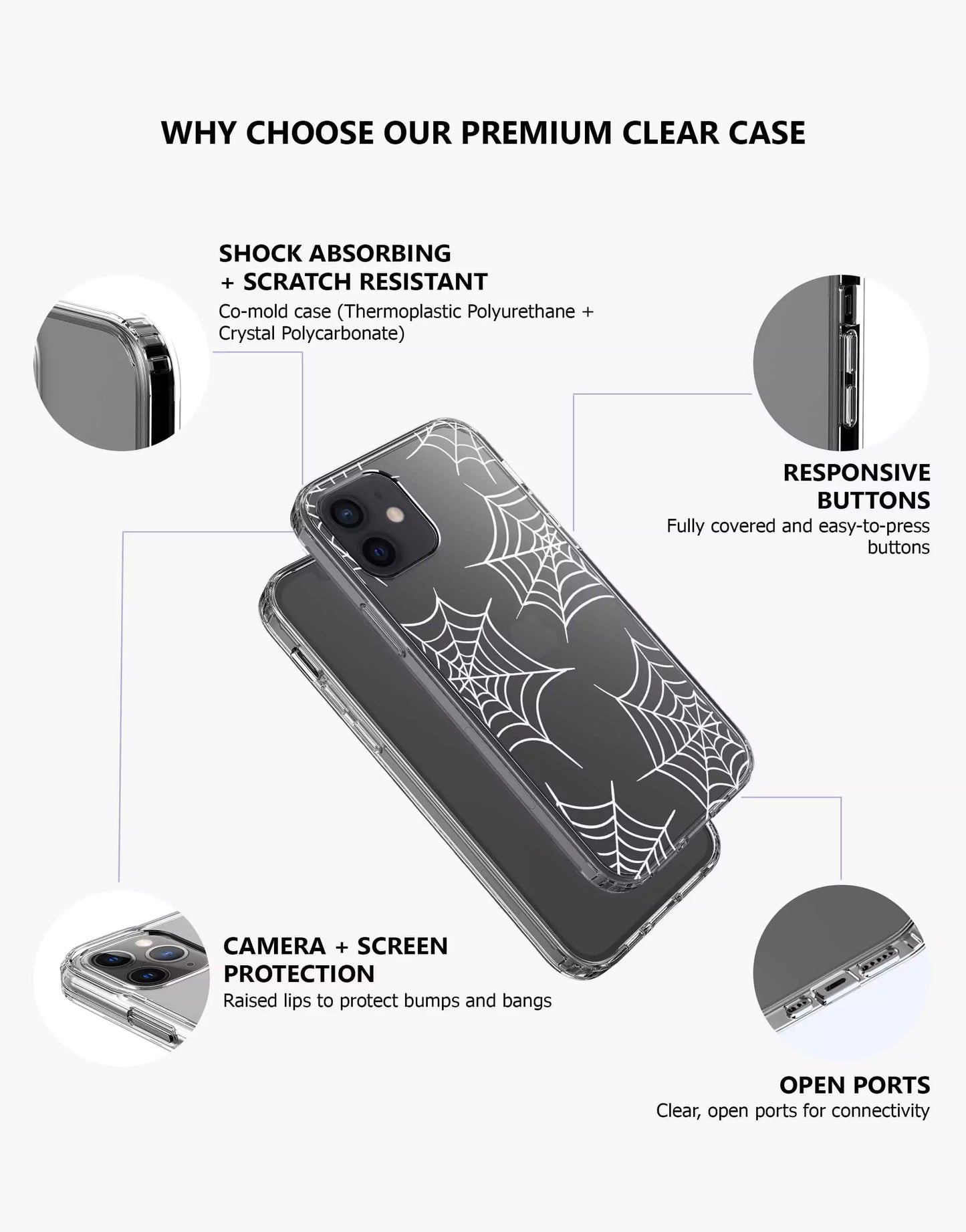 Spider Web Aesthetic iPhone Case - URBANLUSA