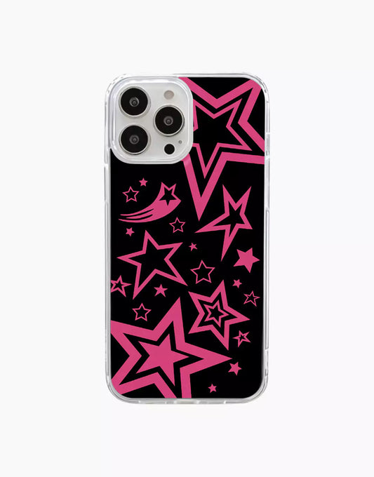 Y2K Black Pink Super Stars iPhone Case - URBANLUSA