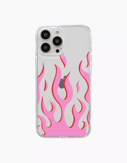 Y2K Pink Flame Aesthetic iPhone Case - URBANLUSA