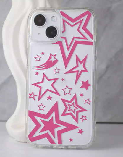 Y2K Pink Super Stars iPhone Case - URBANLUSA