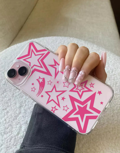 Y2K Pink Super Stars iPhone Case - URBANLUSA