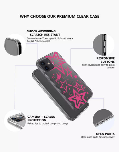 Y2K Pink Super Stars iPhone Case - URBANLUSA