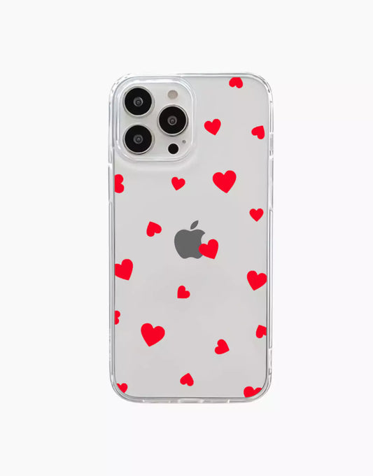Y2K Aesthetic Red Hearts iPhone Case - URBANLUSA