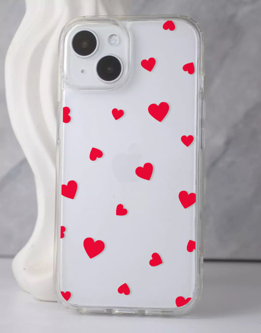 Y2K Aesthetic Red Hearts iPhone Case - URBANLUSA