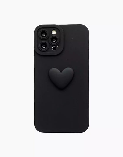 Coque iPhone Simple Heart avec dragonne en noir