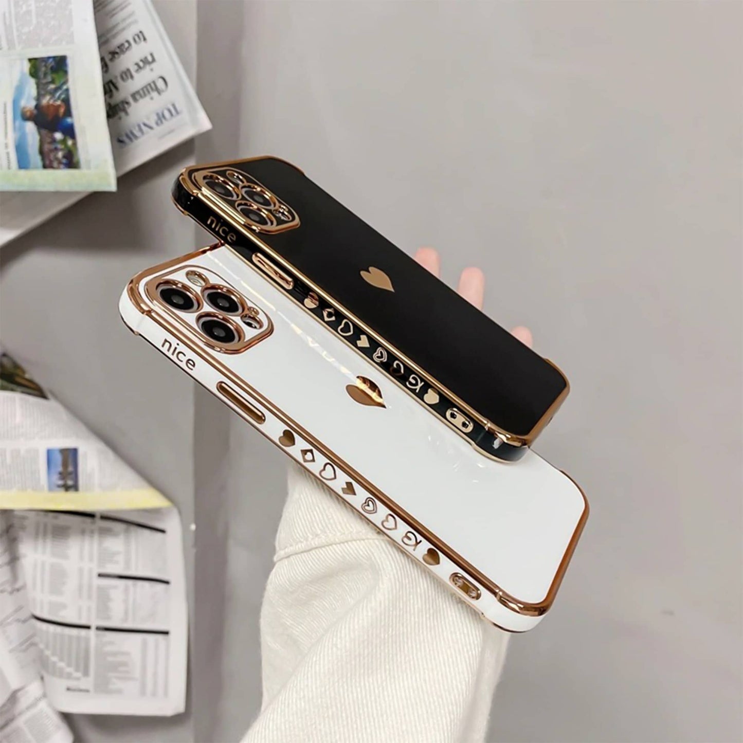 Cute Gold Heart iPhone Case - URBANLUSA