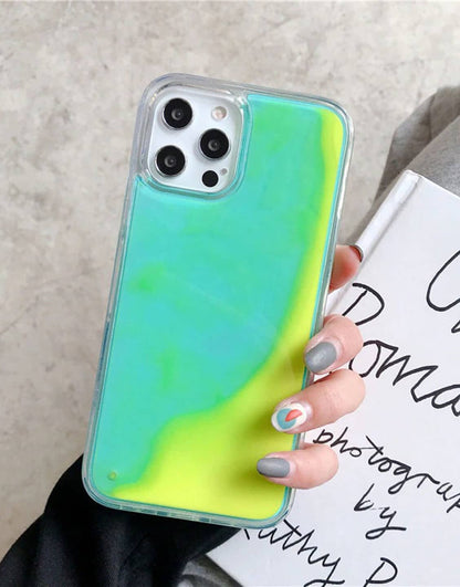 Luminous Neon Sand Aesthetic iPhone Case - URBANLUSA