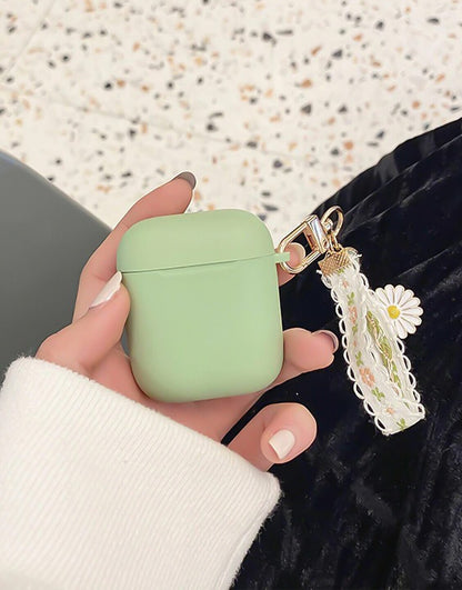 Lovely Daisy Sage Green AirPods Case - URBANLUSA