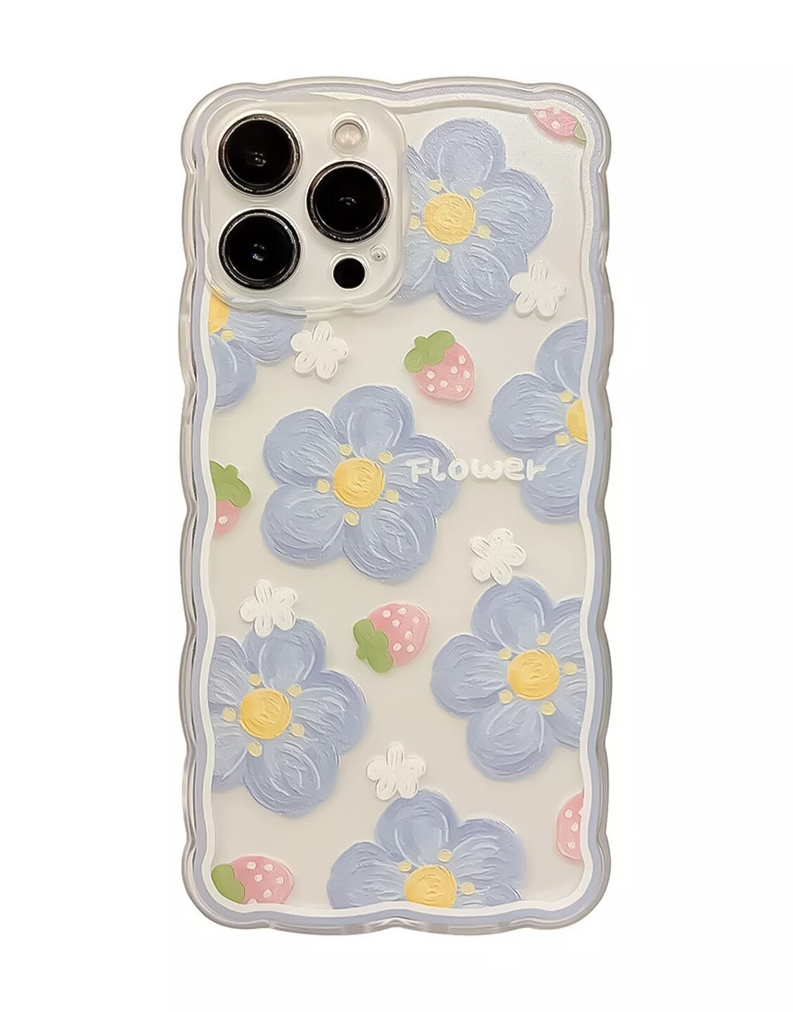 Aesthetic Vintage Wavy Blue Floral iPhone Case - URBANLUSA