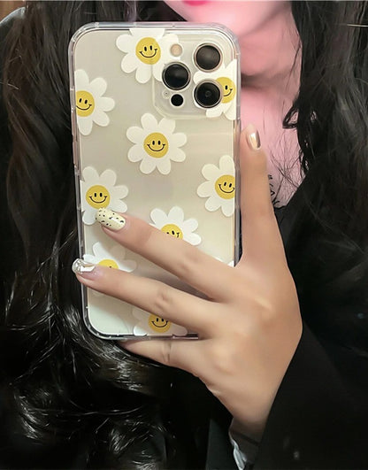 Cute Smile Sun Flower Aesthetic iPhone Case - URBANLUSA