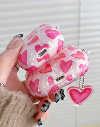 Pink Heart Protective AirPods Case - URBANLUSA