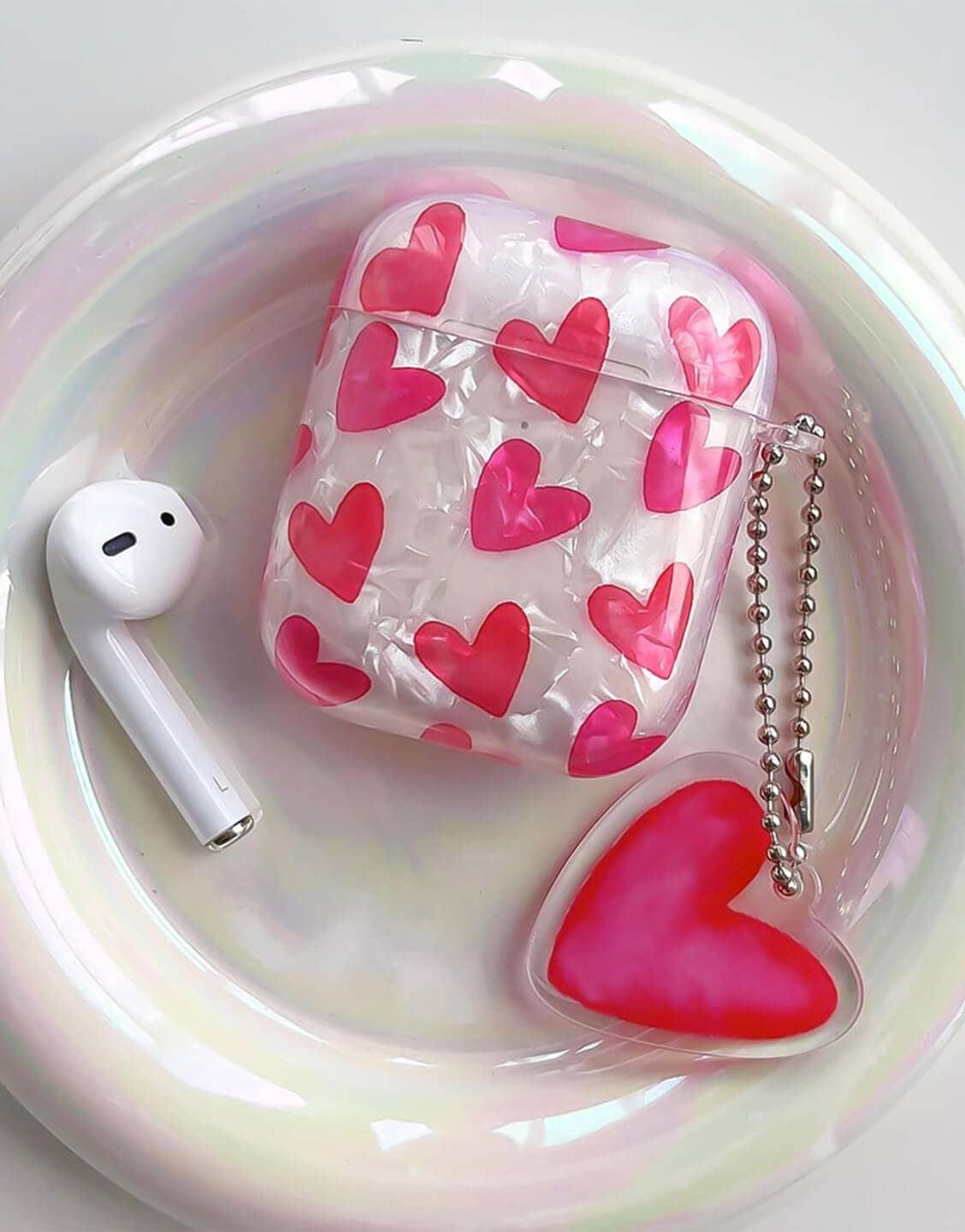 Pink Heart Protective AirPods Case - URBANLUSA