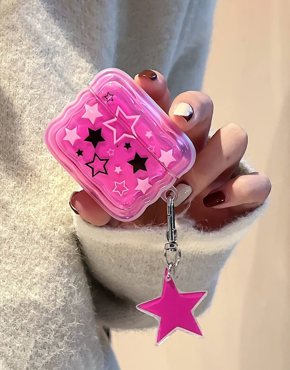 Sweet Girl Pink Stars Y2K Airpods Case - URBANLUSA