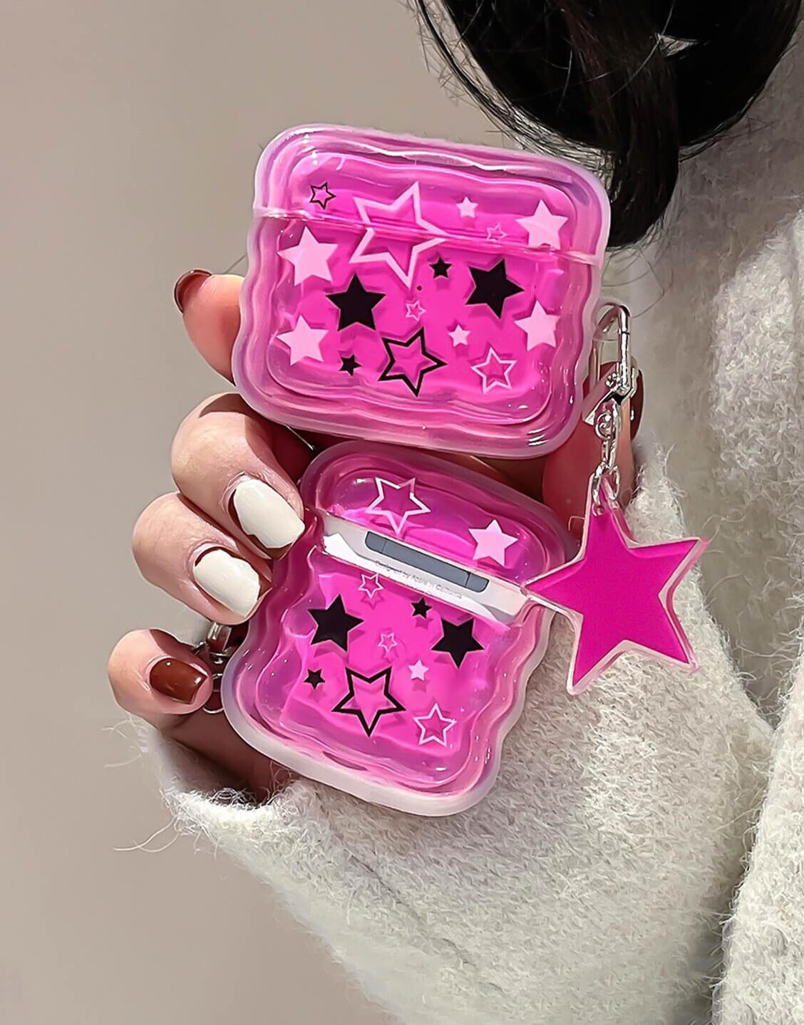 Sweet Girl Pink Stars Y2K Airpods Case - URBANLUSA