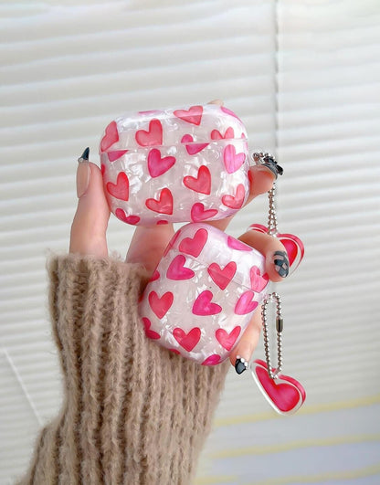 Pink Heart Protective AirPods Case - URBANLUSA