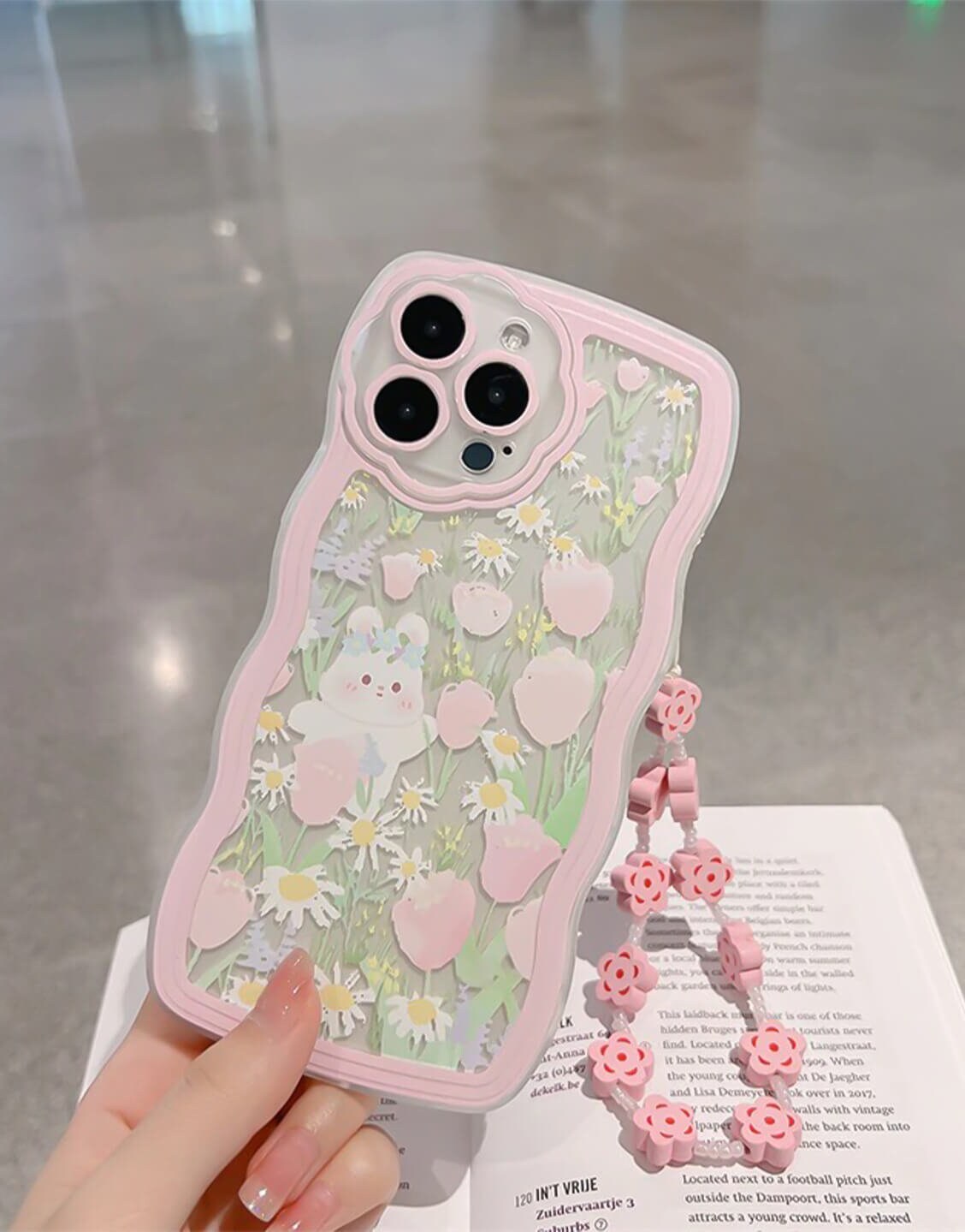 Sweet Pink Flower Field Painting iPhone Case - URBANLUSA