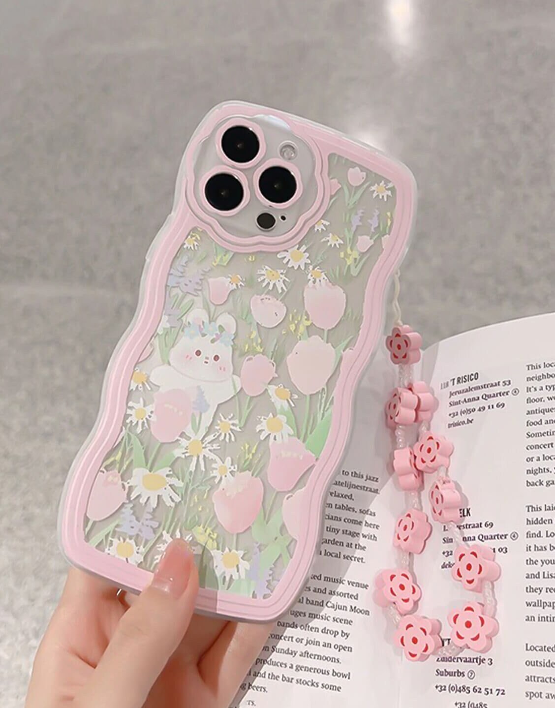 Sweet Pink Flower Field Painting iPhone Case - URBANLUSA