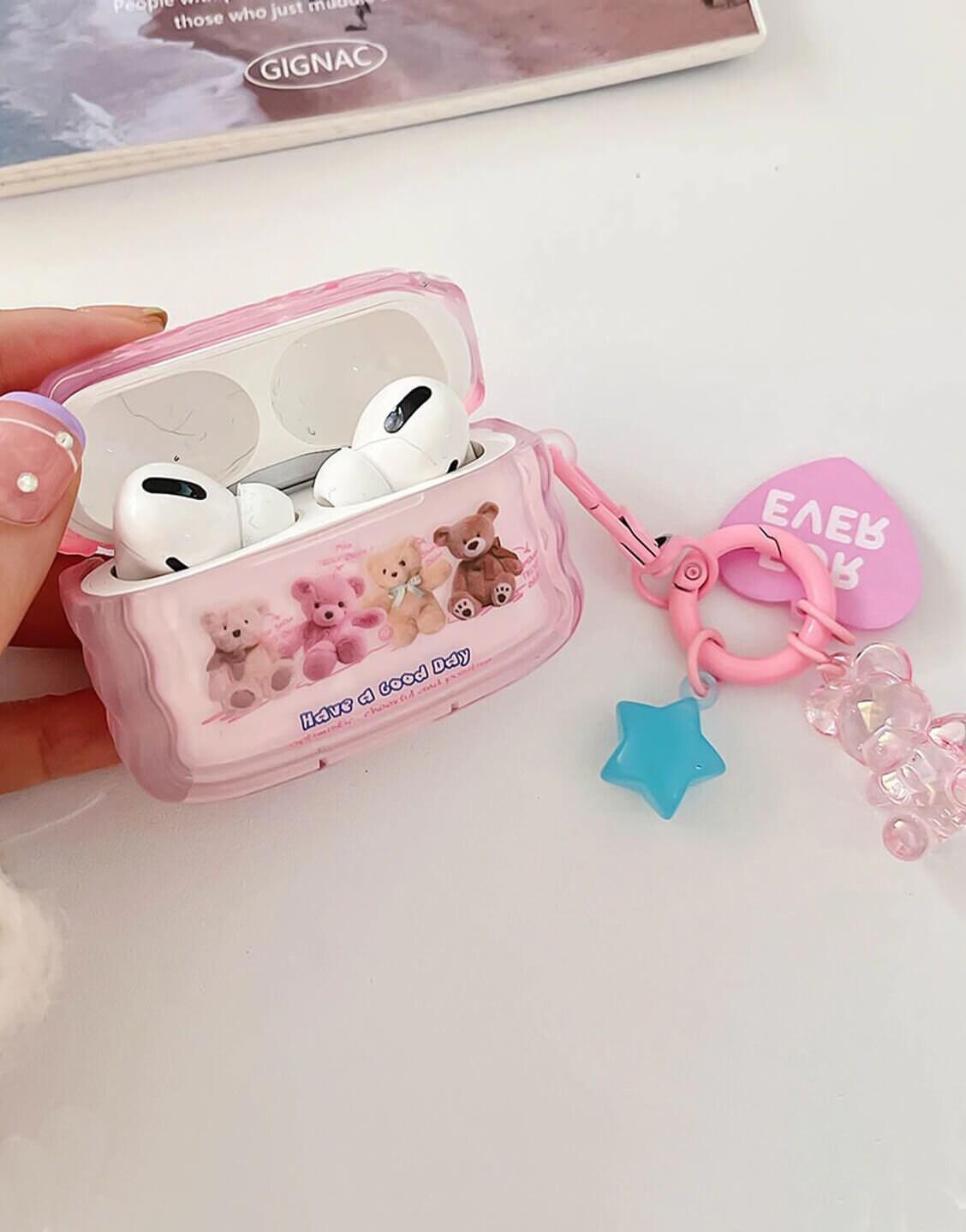 Lucky Pink Bear AirPods Case AirPods - URBANLUSA