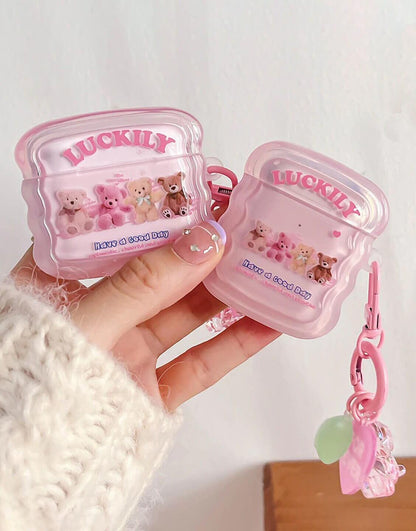 Lucky Pink Bear AirPods Case AirPods - URBANLUSA