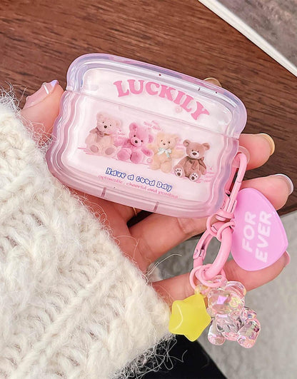 Lucky Pink Bear AirPods Case AirPods - URBANLUSA