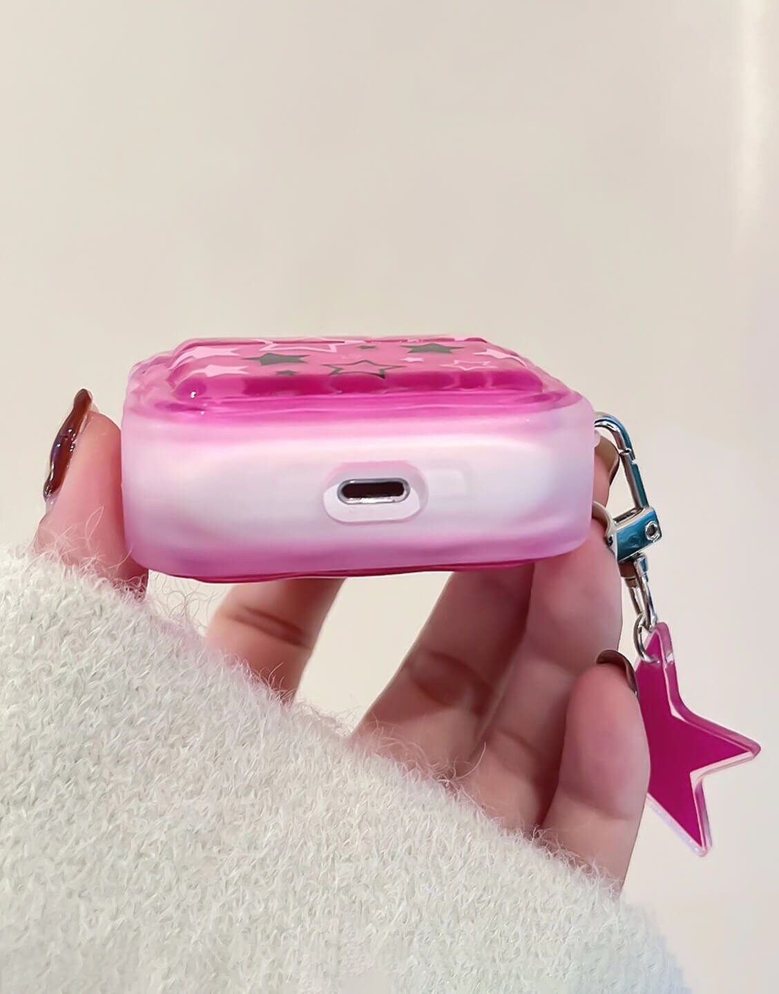 Sweet Girl Pink Stars Y2K Airpods Case - URBANLUSA