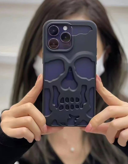 Dark Grunge Matte Gothic Skull iPhone Case - URBANLUSA