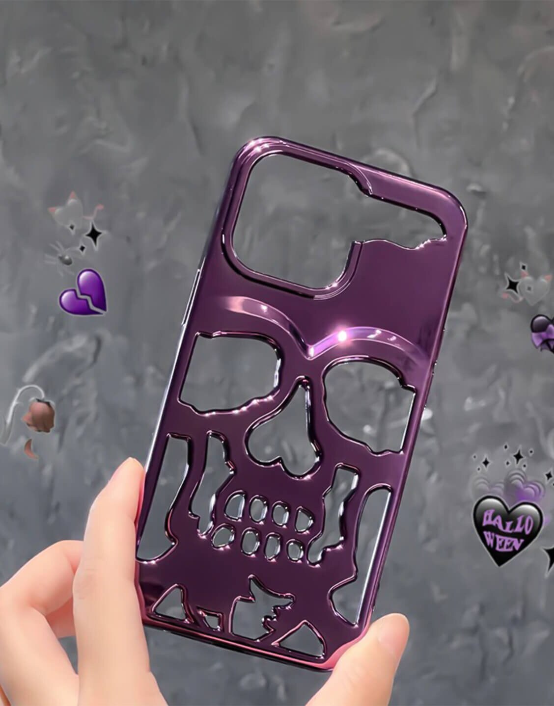 Dark Grunge Matte Gothic Skull iPhone Case - URBANLUSA