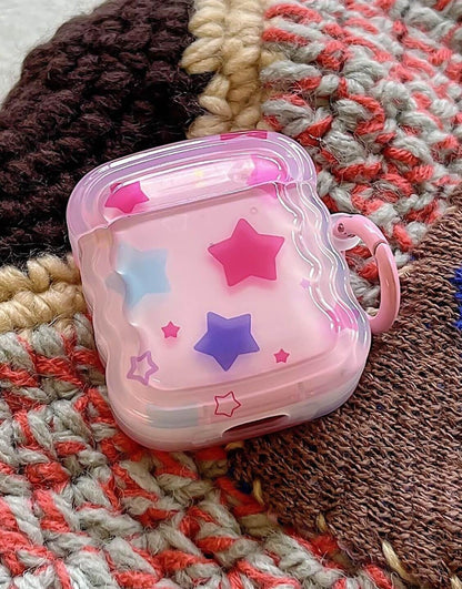 Aesthetic Y2k Pink Star AirPods Case - URBANLUSA