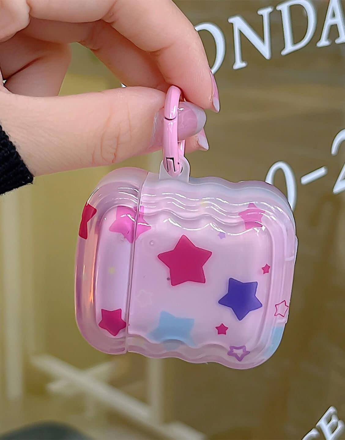 Aesthetic Y2k Pink Star AirPods Case - URBANLUSA