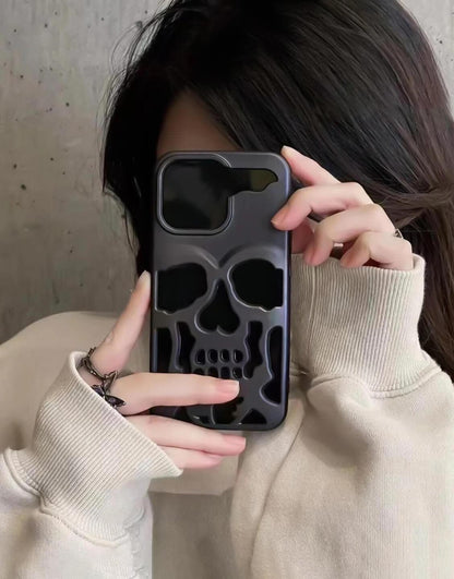 Dark Grunge Matte Gothic Skull iPhone Case - URBANLUSA