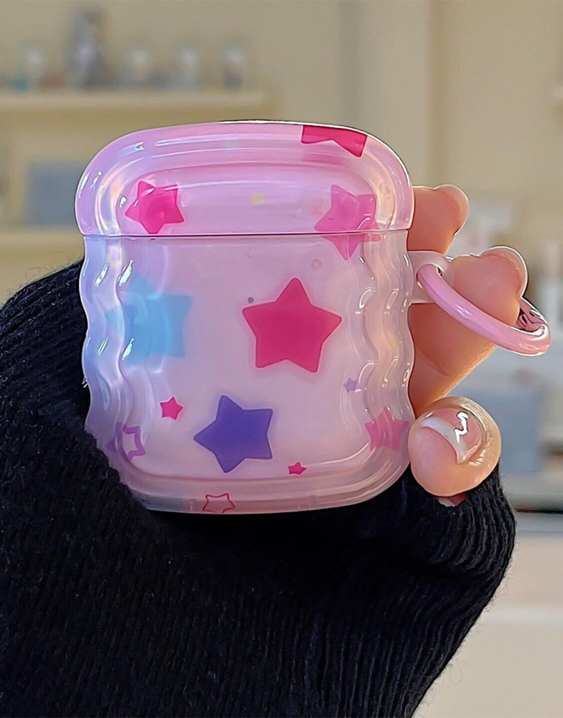 Aesthetic Y2k Pink Star AirPods Case - URBANLUSA