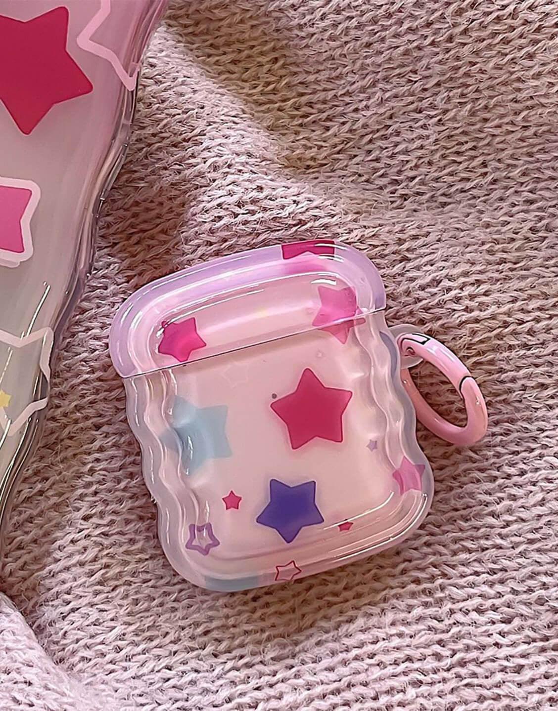 Aesthetic Y2k Pink Star AirPods Case - URBANLUSA