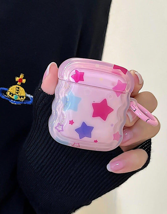 Aesthetic Y2k Pink Star AirPods Case - URBANLUSA