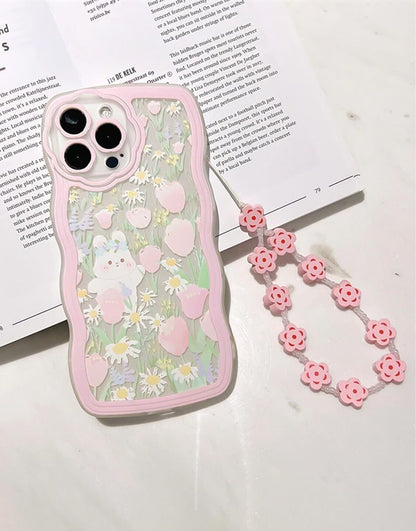 Sweet Pink Flower Field Painting iPhone Case - URBANLUSA