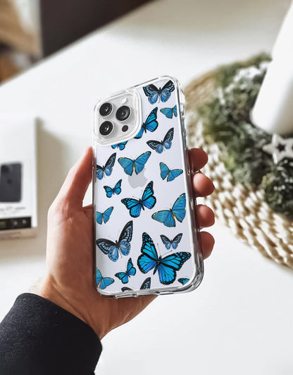 Cute Blue Butterfly Aesthetic iPhone Case - URBANLUSA