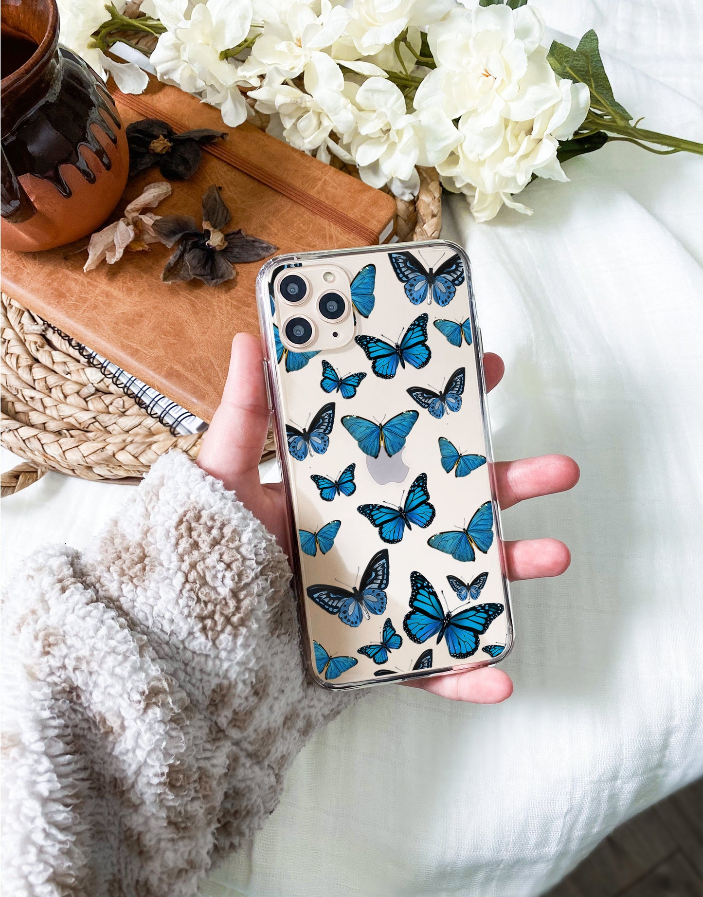 Cute Blue Butterfly Aesthetic iPhone Case - URBANLUSA