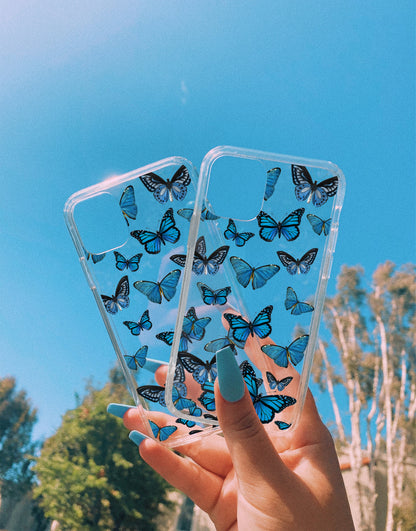 Cute Blue Butterfly Aesthetic iPhone Case - URBANLUSA