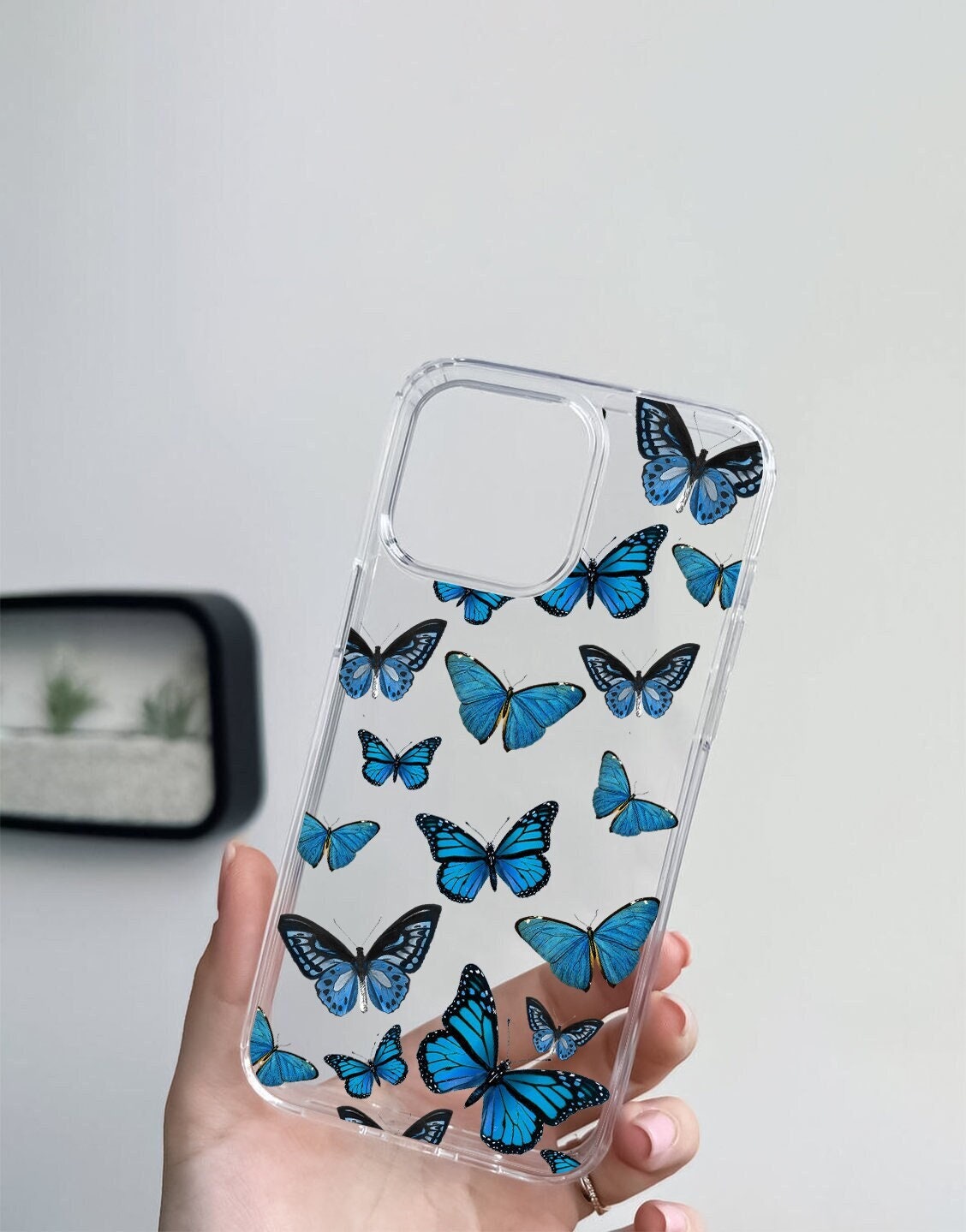 Cute Blue Butterfly Aesthetic iPhone Case - URBANLUSA